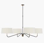 TOB 5350 Canto Grande Four Arm Chandelier Polished Nickel / Hand-Rubbed Antique