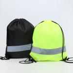 Reflective Strip 210D Polyester Drawstring Packaging Bags