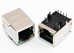 Horizontal Entry Through Hole Connector RJ45 Brass Shielded Green / Yellow LED