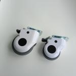 5 Inches Wheel Diameter Medical Caster Wheels White / Black 2 Inches Overall
