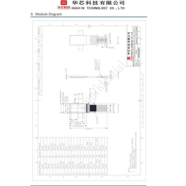 Micro OLED pin definition diagram