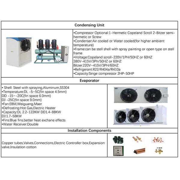 Solar Power Containerized Cold Room Refrigeration Unit Panel With Movable