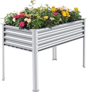 Wholesale 4*2*2.6 Ft Galvanized Raised Garden Bed With Legs Drainage Holes For Backyard from china suppliers
