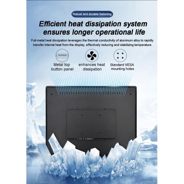17 inch Full-Metal High-Definition Industrial Displays Various Inch Embedded Resistive Touch Screen