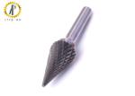 Taper Shape Cemented Tungsten Carbide Rotary File , Double Cut Carbide Rotary