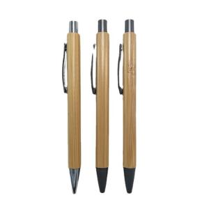 Wholesale Plastic Custom LOGO Recycled Bamboo Ball Pen Wood Ballpoint Pen Writing Width 0.5 mm from china suppliers
