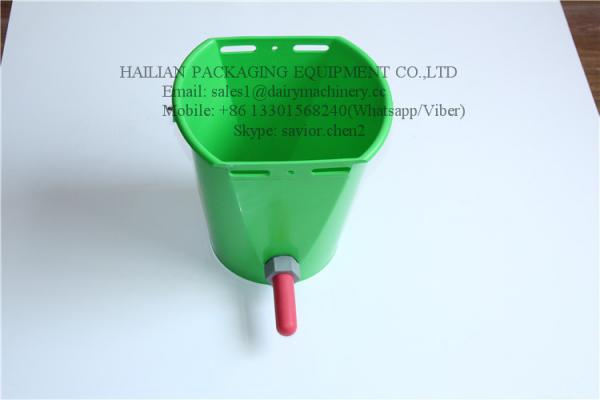 Quality Green Milking Machine Spares Feed Bucket With 8 Liter , Calf Feeding Bucket for sale