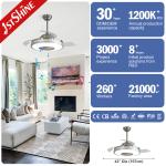 Luxurious Stylish LED Ceiling Fan with Music Player and Remote Control 42" Blade