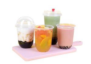 Wholesale OEM U Shaped Plastic Cups With Lids For Tea Coffee Wine Juice Beverages from china suppliers