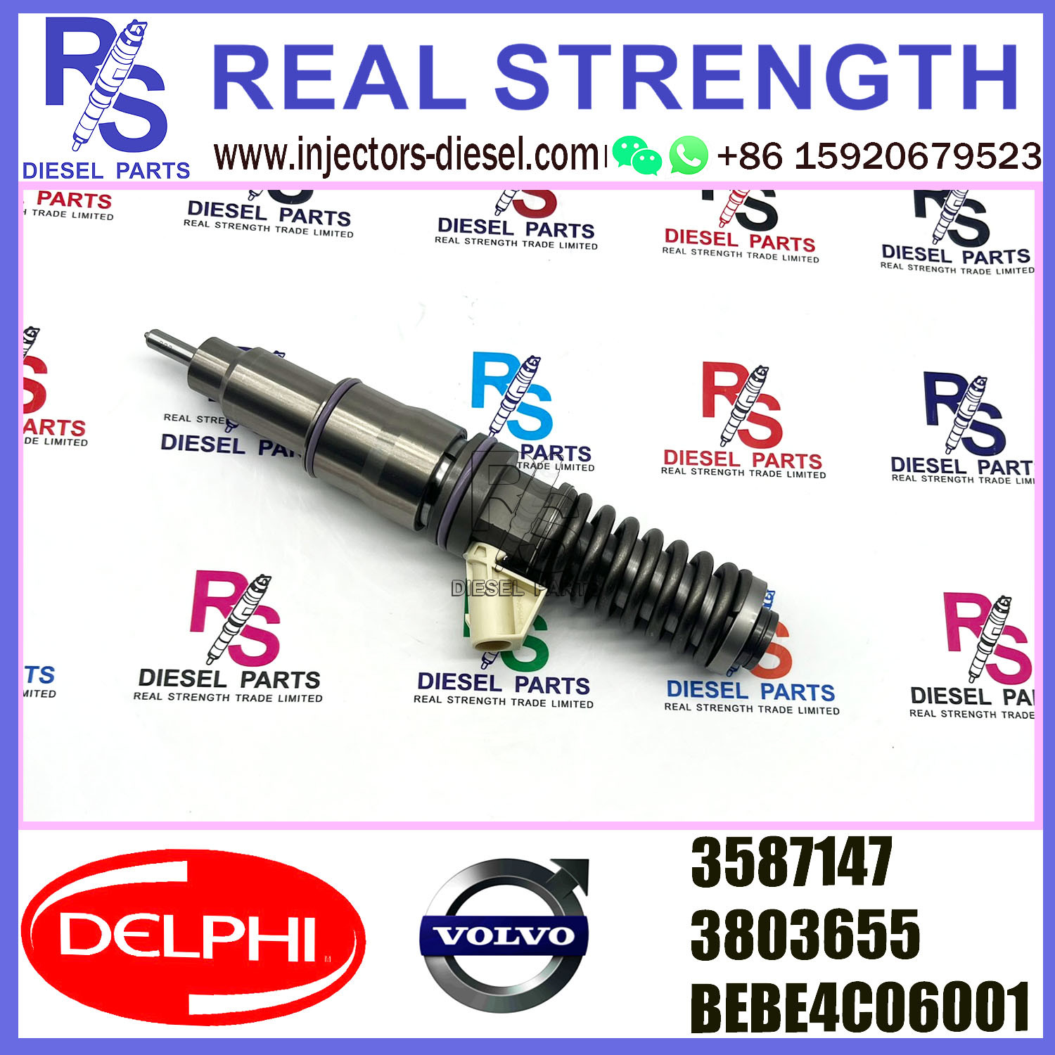 V-O-L-V 2pin injector 3587147 3803655 03587147 Diesel pump Injector DELPHI BEBE4C06001 E1 for 9.0 LITRE INDUSTRIAL