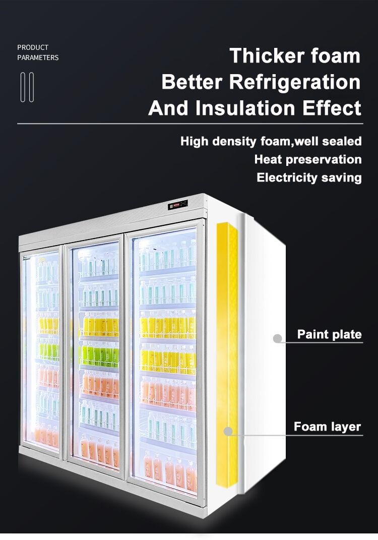Large Commercial Deep Freezer 2250L Multiple Glass Doors Remote System Refrigerator