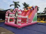 Candy World Pink Style Inflatable Slides For Rental Event Party