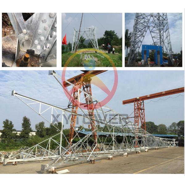 Hot Dip Galvanized 66KV Angular Steel Lattice Electric Transmission Tower