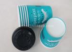 Single / Double Wall Disposable Coffee Paper Cups Custom Printed Take Out