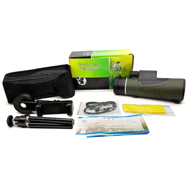 High Power 12X50 Monocular Telescope With Smartphone Holder And Tripod