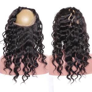 Wholesale Pre Plucked 360 Swiss Lace Frontal Loose Wave High Grade Virgin Brazilian Hair Weave from china suppliers
