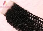 Malaysian 4x4 Lace Closure Grade 10A Virgin Human Lace Hair / Silky Deep Curly