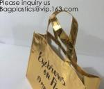 Golden pac Bling Bling Glossy Durable Reusable Medium Non-woven Gift Bag Set Of