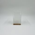 Glass Bathroom Set Luxury Square Shape Milky White Ribbed Vertical Stripe Glass