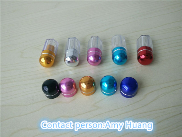 Reuseable Small Plastic Container For Sex Pills / Capsule Shape Bottle With Metal Round Cap