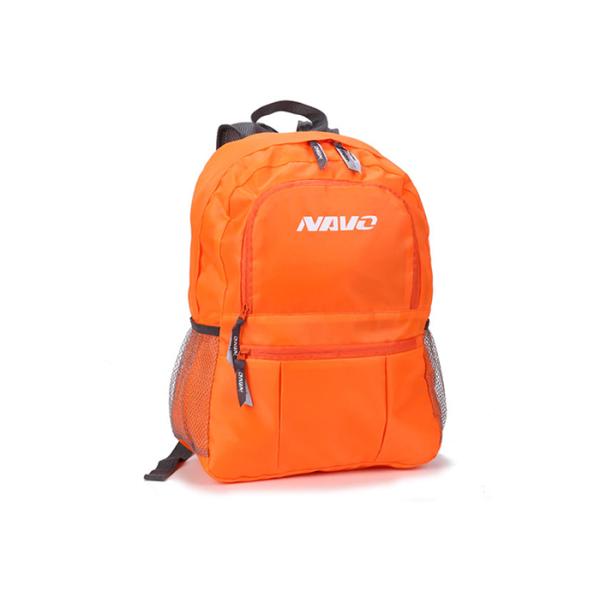 Orange 300D Polyester Backpack Foldable Laptop Backpack With Zipper Front