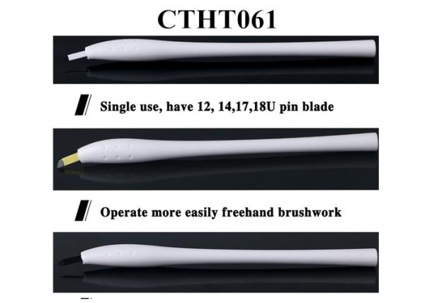 White Disposable Microblading Pen / Durable Permanent Makeup Manual Tattoo Pen