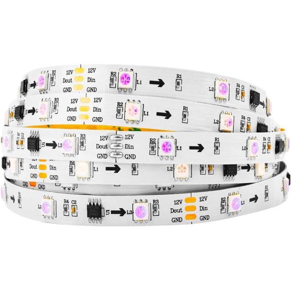 DC 12V Addressable Smart 3Leds Controllable 5050 RGB WS2812B WS2811 24V 30leds Pixel Rgbic LED Strip Light