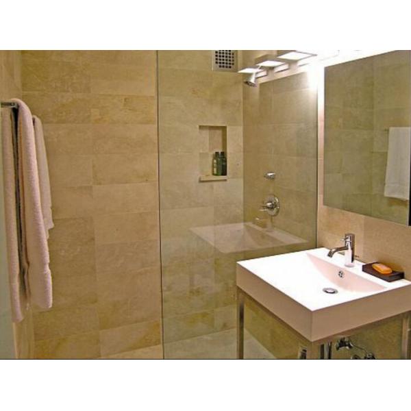 Brothers Stone Beige Travertine Wood Vein Marble Stone Slab High Polished Degree