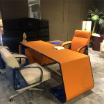 Well Padded Office Table And Chair Combo Leather Boss Official Table And Chair