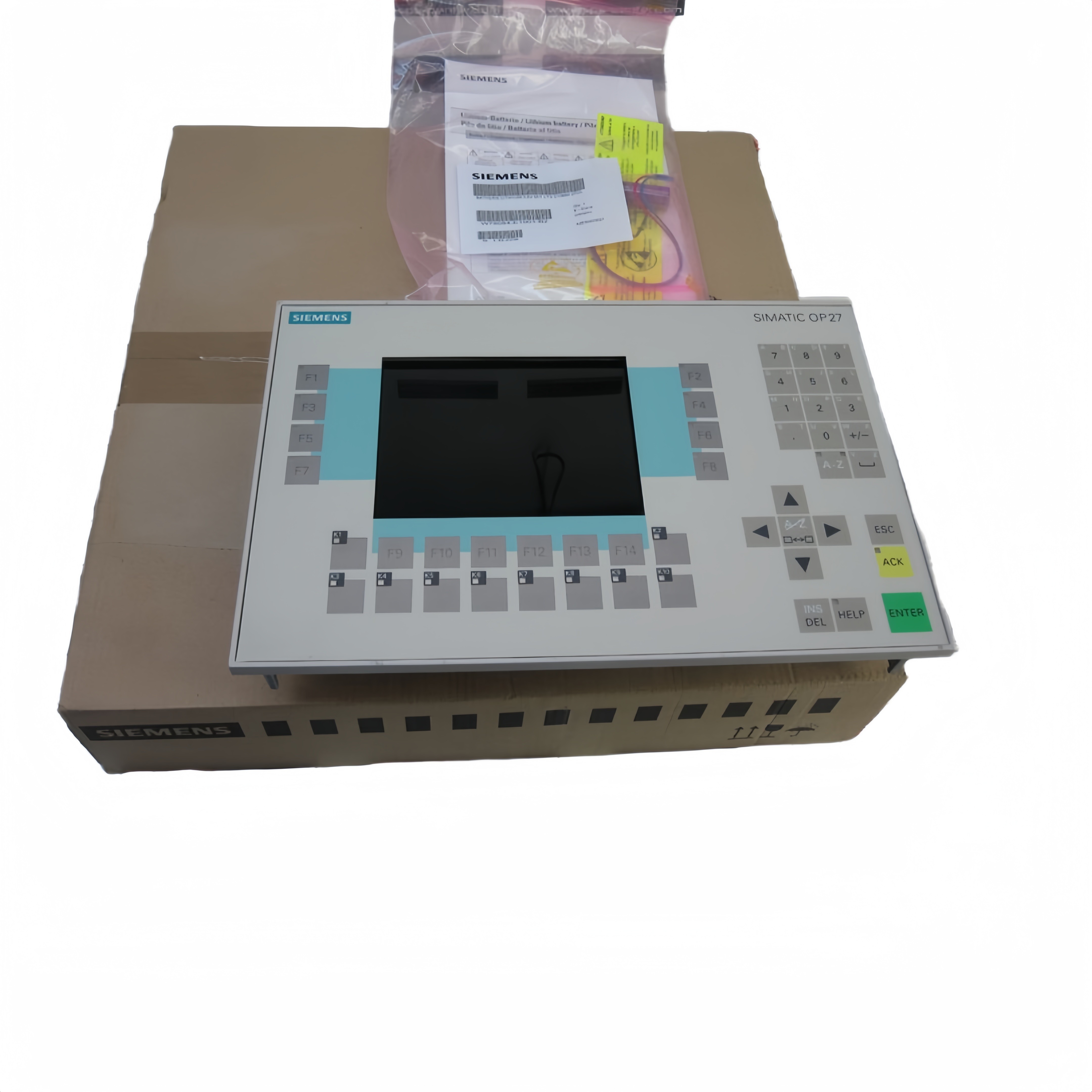 SIEMENS SIMATIC HMI 6AV3627-1LK00-1AX0 SIMATIC OP 27 Operator Panel, Color, Keypad, 24V DC