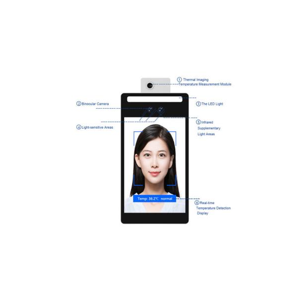Wall Mounting Temperature Measure Android 7.1 Facial Identification Terminal
