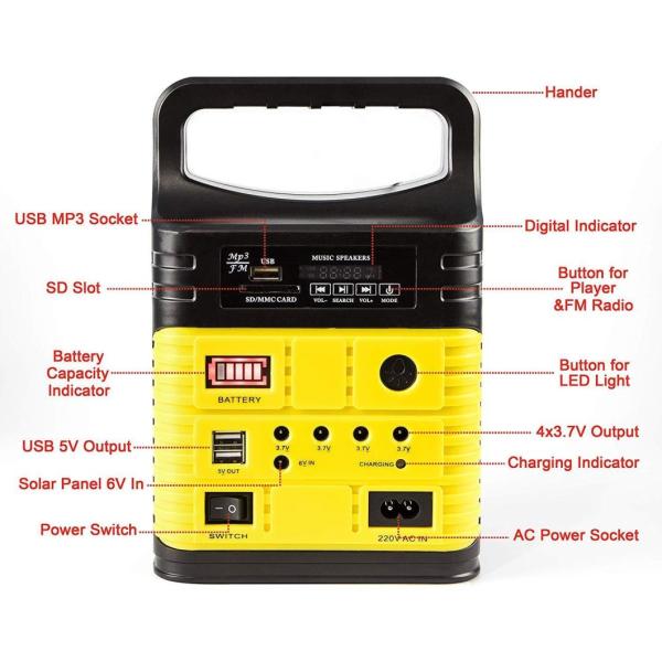 Solar FM Radio Solar Kit off Grid Solar System 10W Solar Home Light Kit Global Sunrise Lights