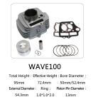 Honda Series Motorcycle Cylinder Kit , 4 Stroke Single Cylinder Kit For Wave 100