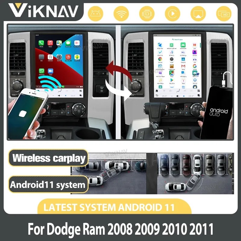 2008-2011 Dodge Ram Android Auto Radio Unit 12.1 Inch