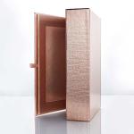 Rose Golden Foldable Cosmetic Travel Box With Makeup Mirror
