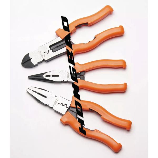 Steel Insulated Combination Pliers Bright Chrome Dipped Handle 6" 8" Wide High Shoulder