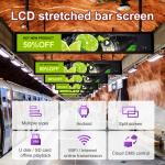 38.5 Inch Stretched Bar LCD Strip 973×300 HDMI Top Edge Digital Shelf Display
