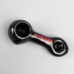 Mini Spoon Pendant Glass Hand Pipe With Label Straight Type 3.3 Inch