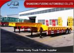 40T 2 Axle Flat Low Bed Semi Trailer / Lowboy Semi Trailer CCC Certification