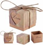 5x5cm Bonbonniere Wedding Favour Gift Boxes With Rope