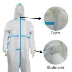 Fully Closed Disposable Microporous Hooded Coverall For Clean Room 175 X 140cm
