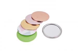 Wholesale Mini Unique Silver Compact Mirror Engraved Debossing Metal Logo Single Sides from china suppliers