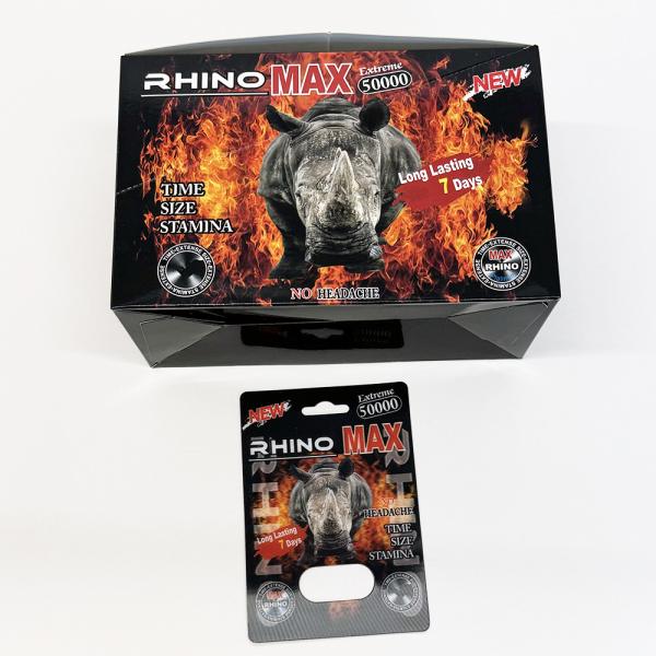 Customized Rhino 69 Enhancing Pill Paper Packaging Box For Secure Dry Storage