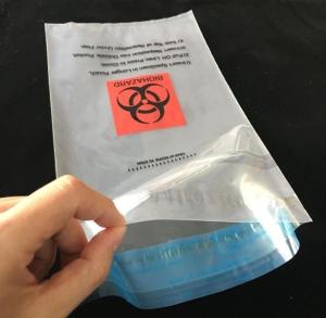 Wholesale printing self adhesive biohazard waste bag, autoclave biohazard specimen transport bag, Medical Biohazard Plastic Poly B from china suppliers