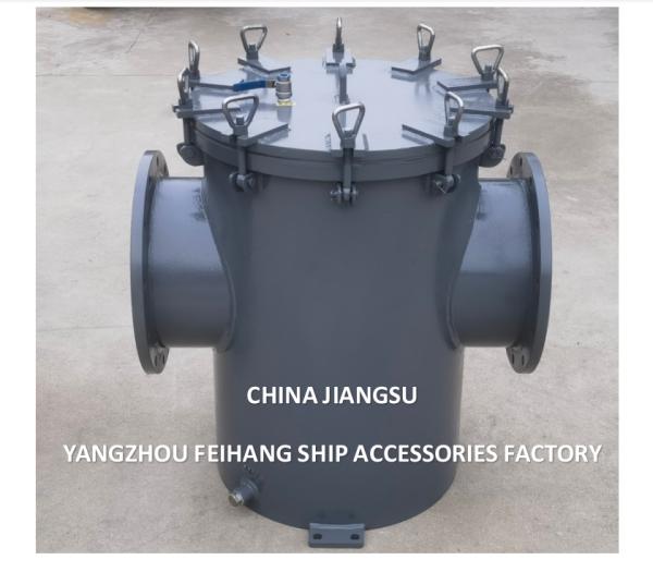 CB497 AS350 Rubber Lining Carbon Steel Sea Water Strainer With Exhaust Valve /