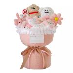 Cute line puppy doll bouquet birthday gift for girls to send to their bestie