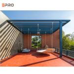 Hotel Aluminum Bioclimatic Pergola Plastic Brackets Iron Motorized