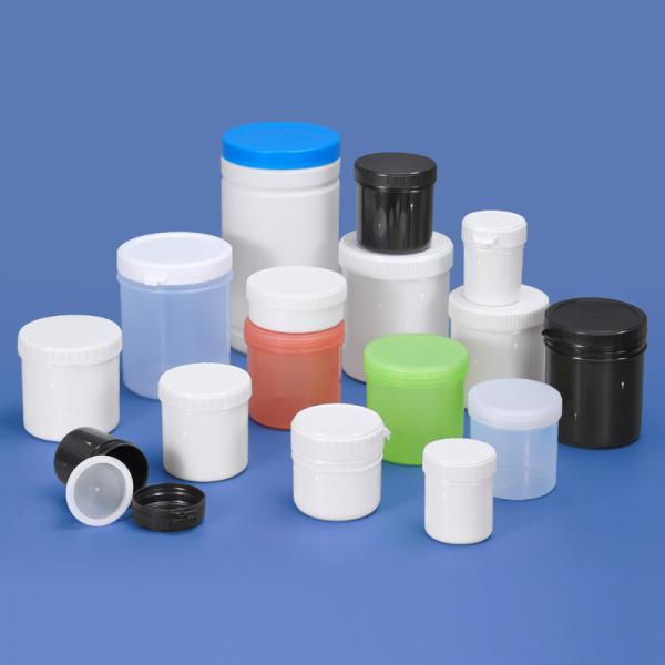 Food Grade 16 oz Plastic Jars With Lids For Peanut Butter Wide Neck Cylinder