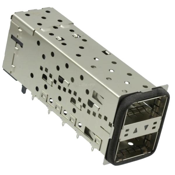 TE 2085945-2 QSFP+ Receptacle With Cage Ganged (2x1) Connector Press-Fit