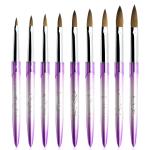 Aluminum Handle Nail Art Tool Size 8 - 22 100% Kolinsky Sable Nail Beauty Tools